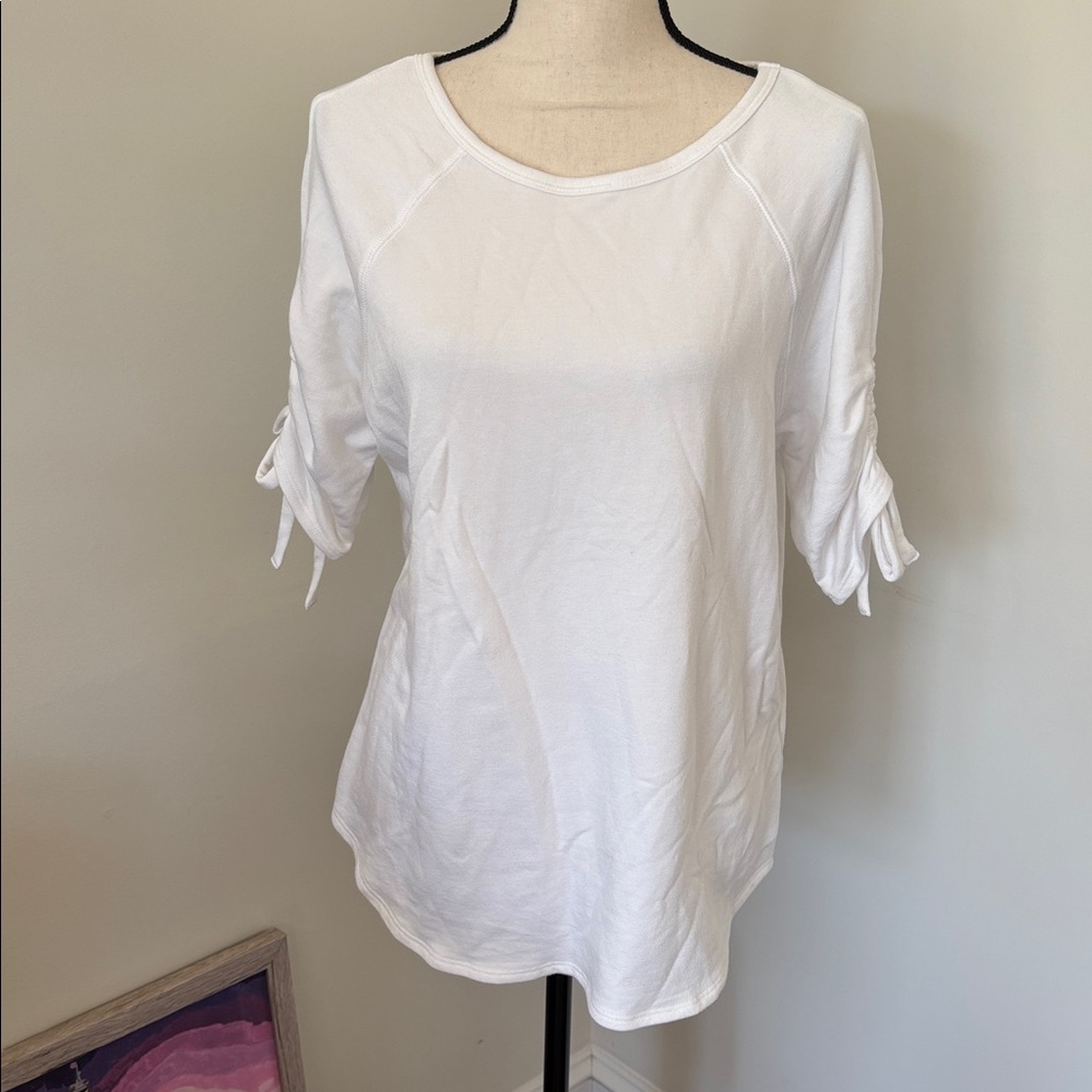 Fifteen Twenty White Casual Top with Tie Sleeves